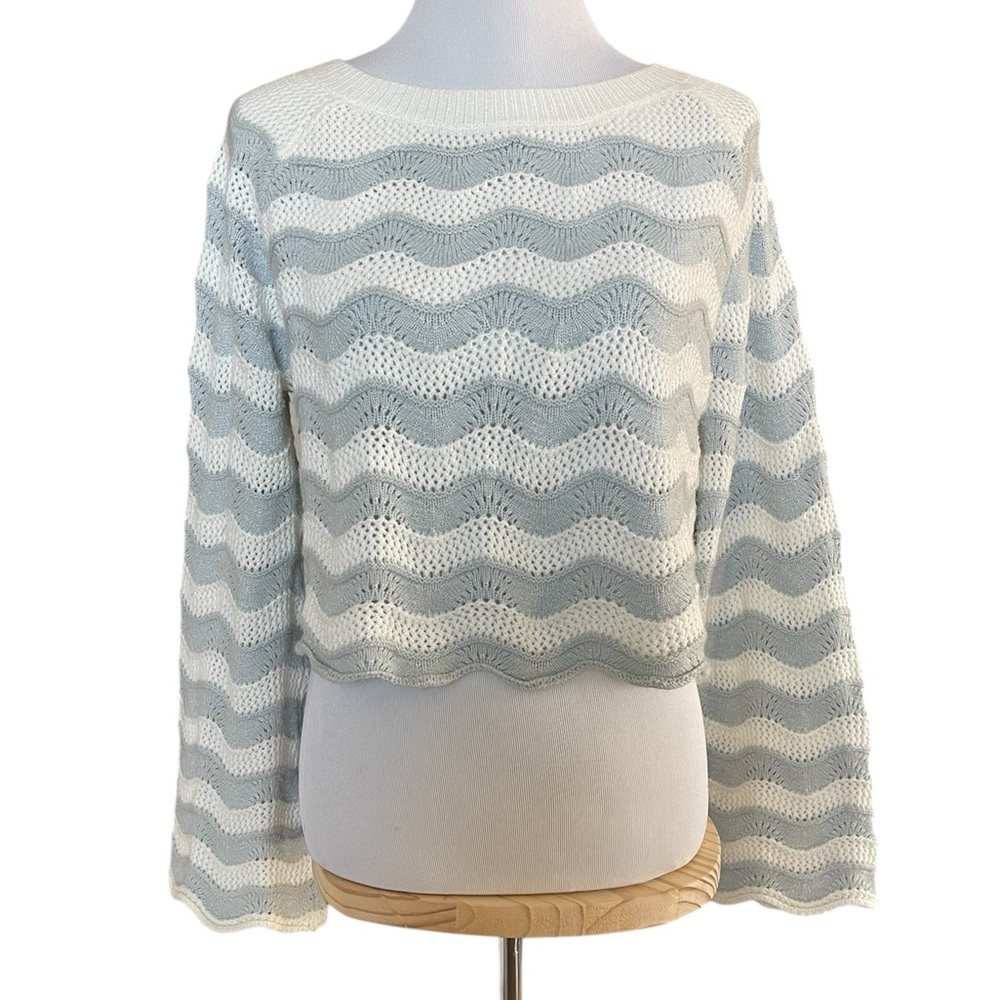 Altar’d State crochet cropped bell sleeve top